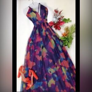 Vibrant Watercolor Maxi Dress